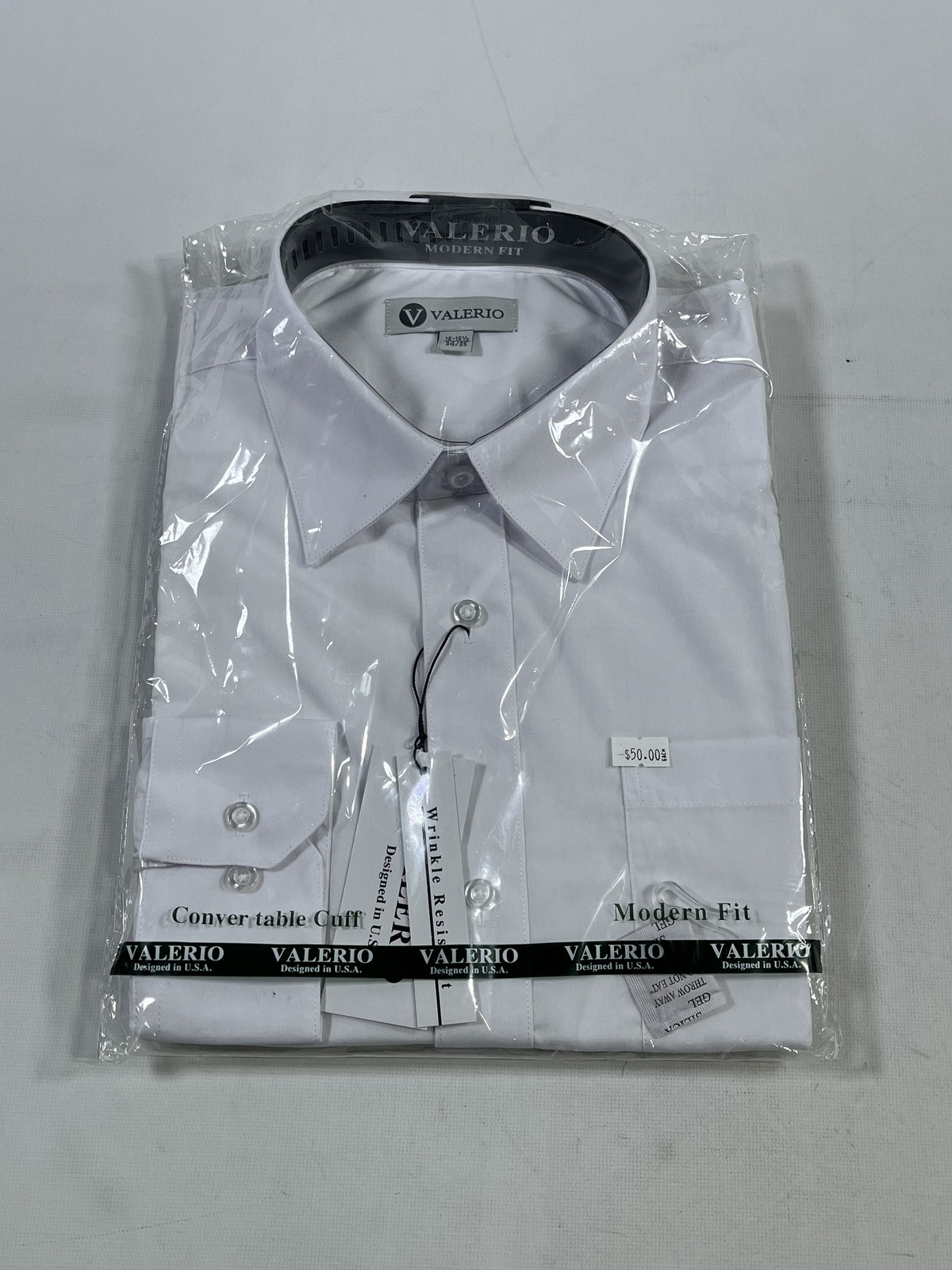 Mens Valerio Gray Button Up Dress Shirt 16-16.5/34-35 NEW