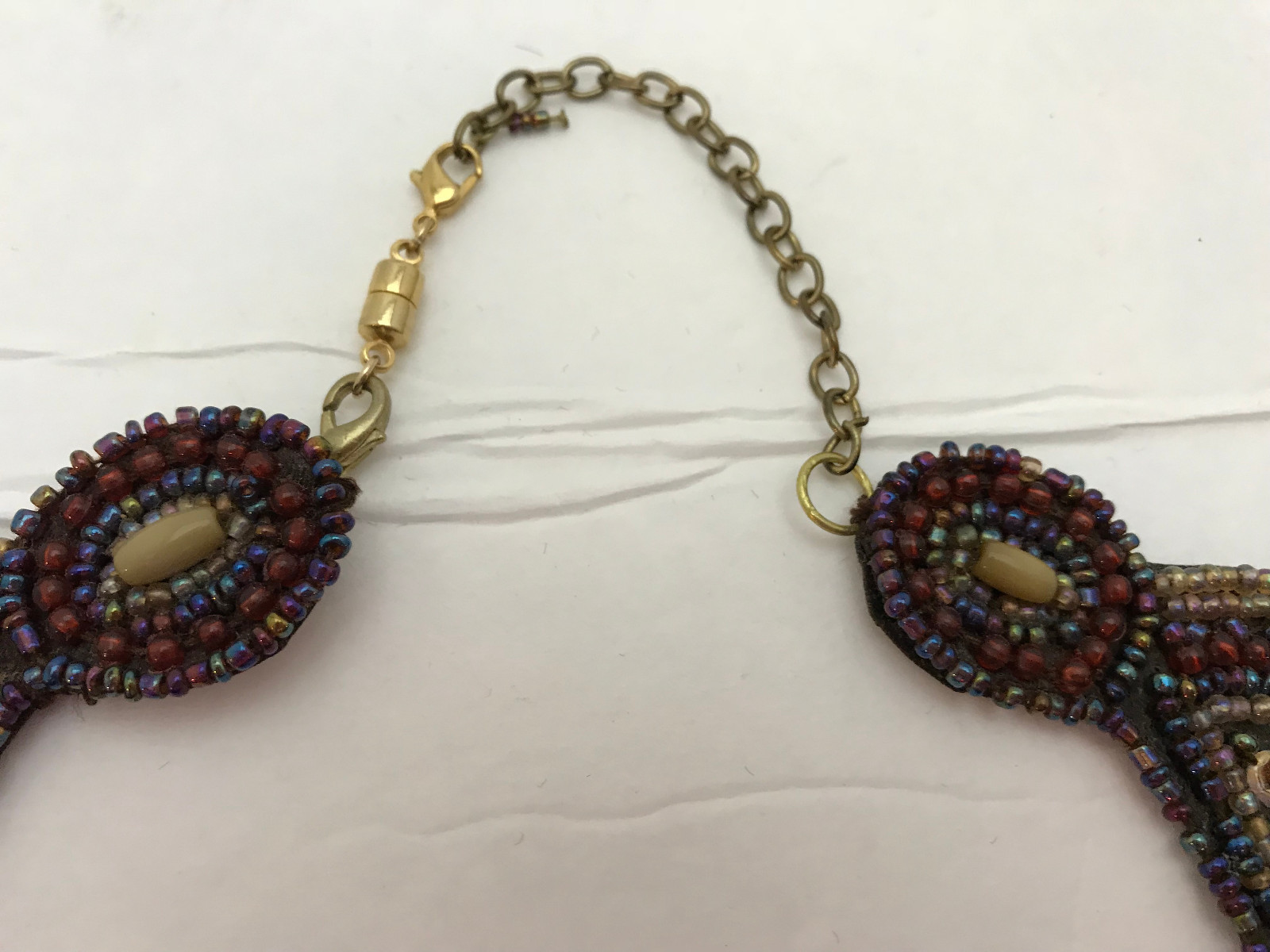 Vintage Hand Beaded Necklace Collar