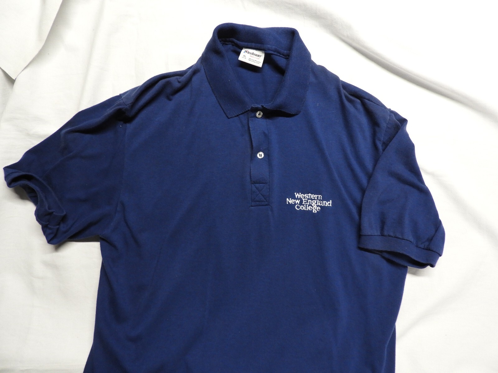 Vintage (1990) Western New England College - Blue Polo Shirt