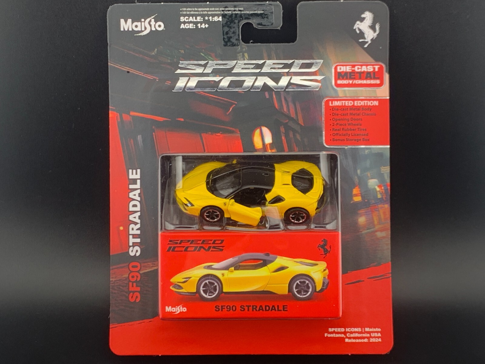 Maisto Ferrari SF90 Stradale Yellow Speed Icons 15700-24D-YL