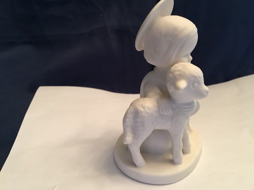 bisque Christ child halo with a lamb Goebel W Germany  HJ 19 White
