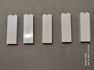 LEGO 1 X 2 X 5 Wall Builder Bricks  -2454-  White  (5 Count bag)  NEW!