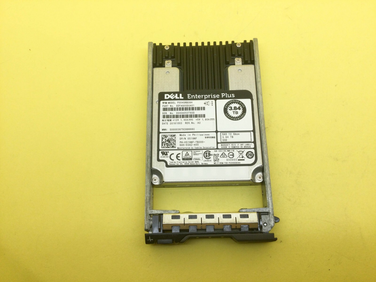 519NF DELL 3.84TB SAS 12Gbps Read Intensive 2.5'' SSD 0519NF