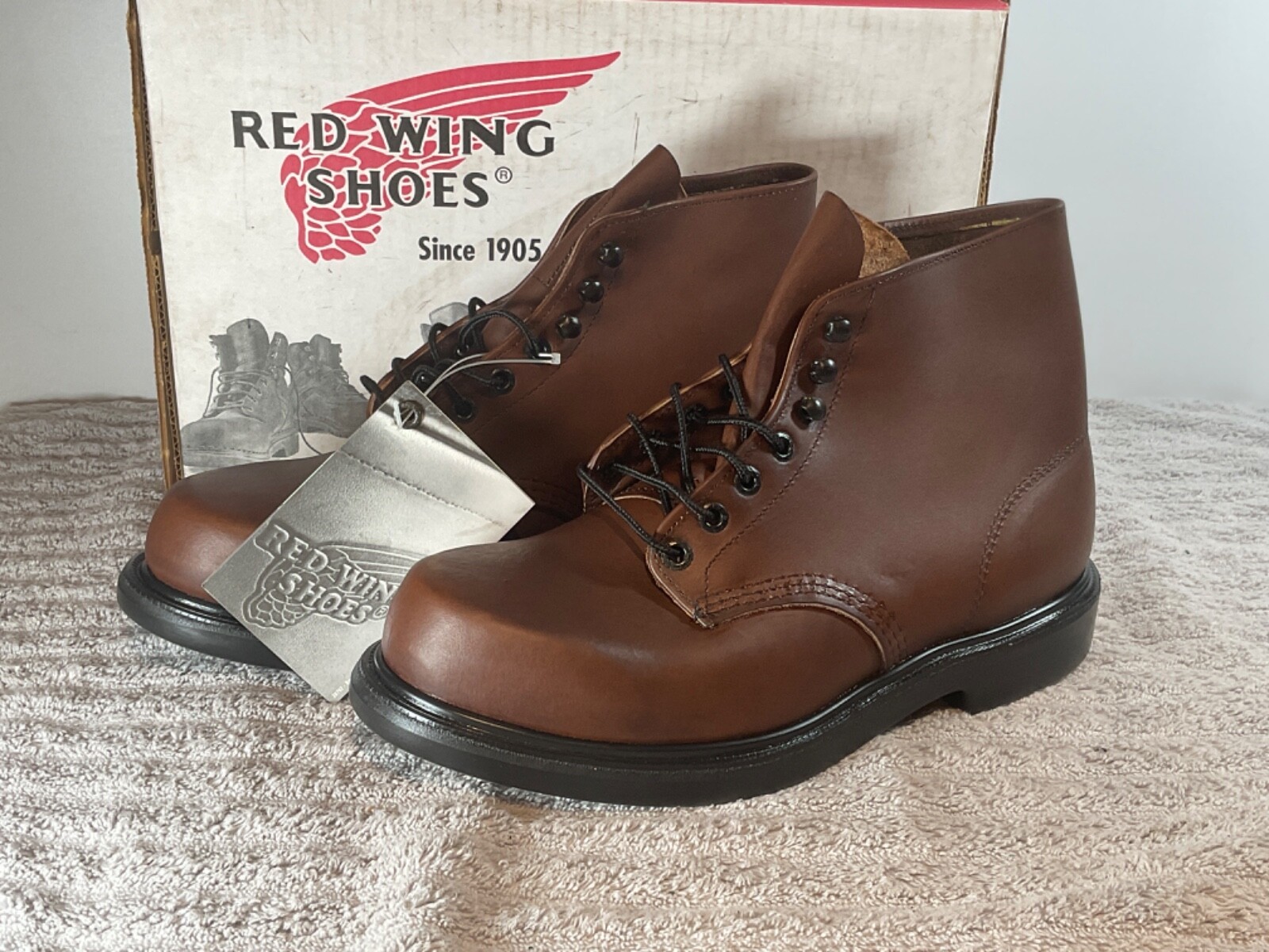 NOS Men's Red Wing USA Super Sole 952 Round Toe Work Boots NOS Men's Red Wing USA Super Sole 952 Round Toe Work Boots