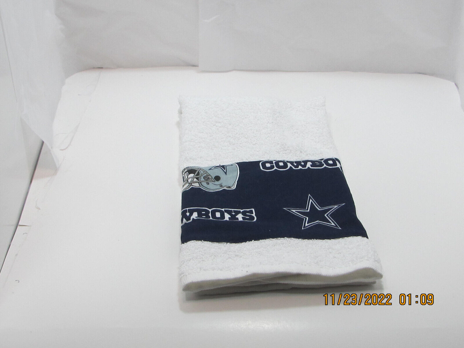 Handmade NFL Dallas Cowboys White Hand Towels