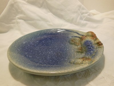 Majolica Wall Plates Lobster Lighthouse Blue 7