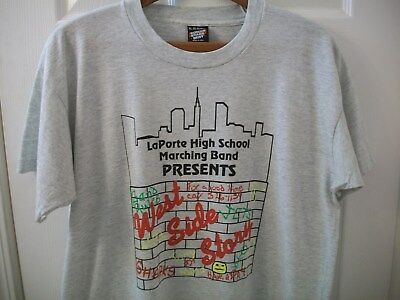 Vintage 90s West Side Story T Shirt XL Marching Band LaPorte High School