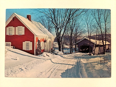 Bedell Covered Bridge fr Newbury Vermont to Haverhill NH c 1960 postcard