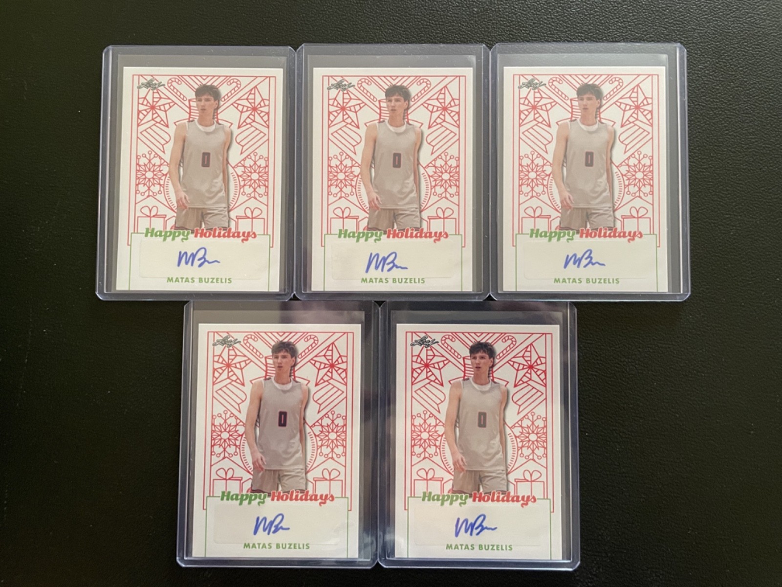 2023 Leaf Happy Holidays Matas Buzelis Auto Autograph RC Rookie Lot Of 5 #28