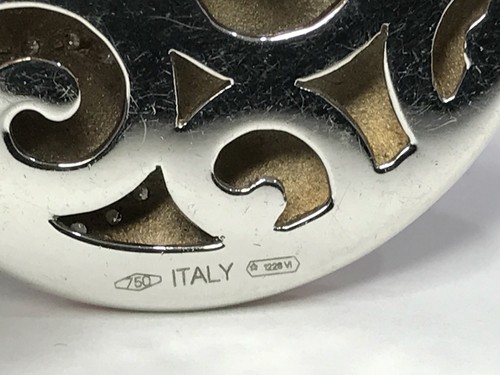 Authentic Roberto Coin Italy Necklace,Ring,Earring Set 18k White Gold&Diamond