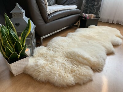 Lammfell Sheep Skin Schaffell Sheepskin Doppel,Quadro,Sexto Teppich 180-200cm