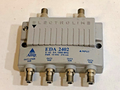 Electroline EDA 2402 4-Port Drop and RF/CATV Distribution Amplifier Unit