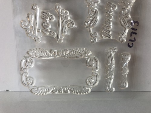 Hero Arts ” Fancy Christmas Message Tags- Borders Poly Clear Stamps CL713