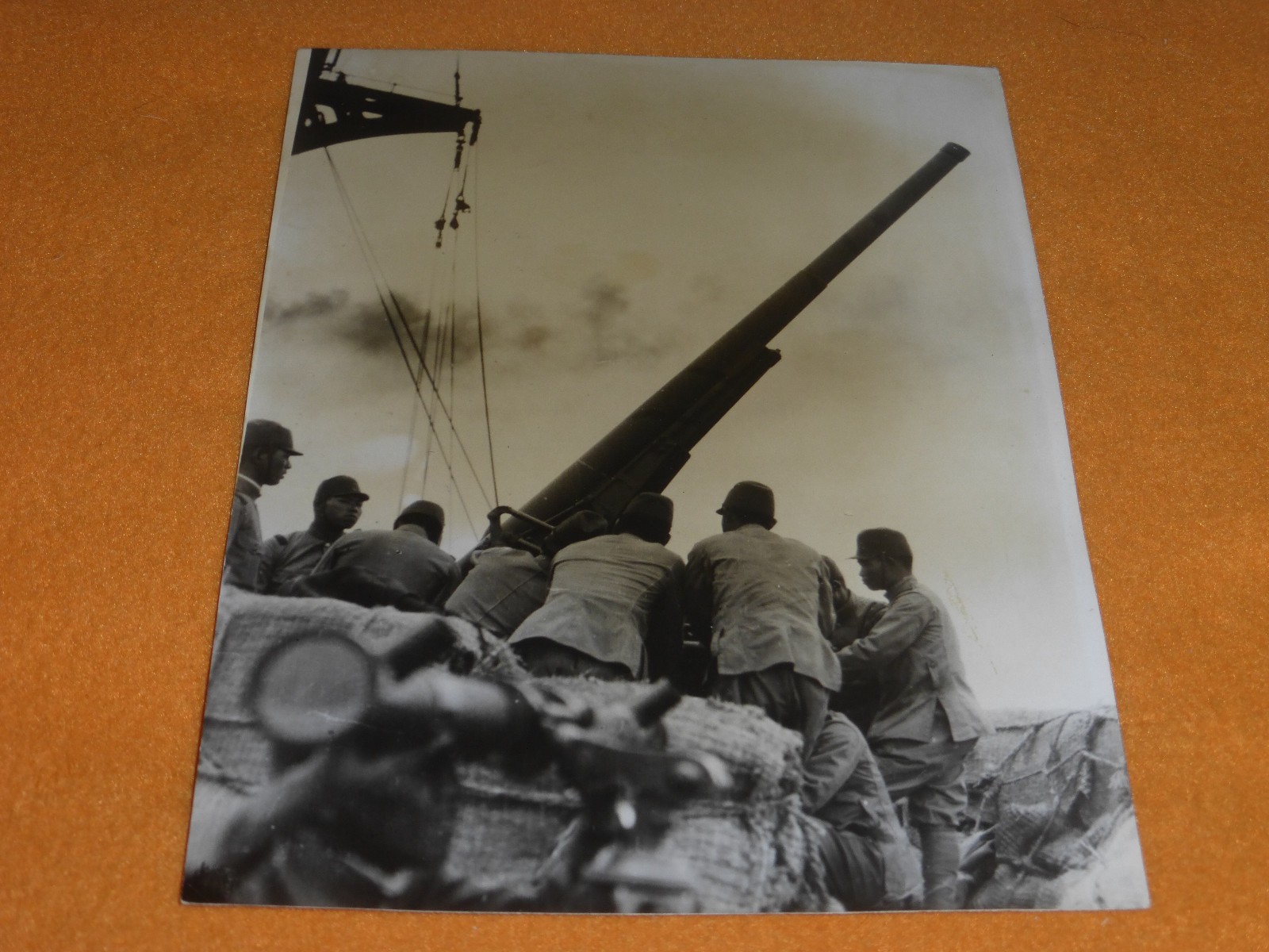 Japanisch-Chinesischer Krieg Flugabwehrgeschtz Schlachtschiff Foto Japan China