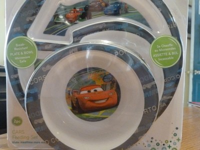 NEW in Pkg ~ First Years Disney Cars 2 Piece Feeding Set ~ BPA Free Plate & Bowl