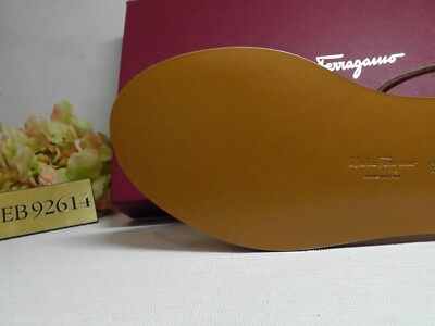 Pre-owned Ferragamo Salvatore  Metallic Gold Tremiti Chain Trim Flat Sandal Size 8.5c$430
