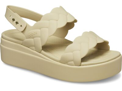 Женские босоножки Crocs Brooklyn Плетеные босоножки на платформе и низкой танкетке