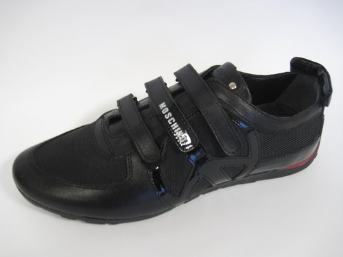 Moschino sandals men MB10162G0MGA0000 Black leather logo