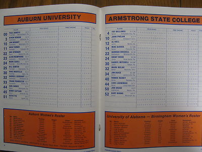 1980  AUBURN/Armstrong State Men's  Basketball  Program (SONNY  SMITH/KEITH TYE)