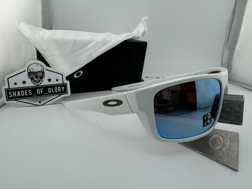 Pre-owned Oakley Drop Point Polished White Prizm Deep Water Polarized Sunglasses Oo9367-14
