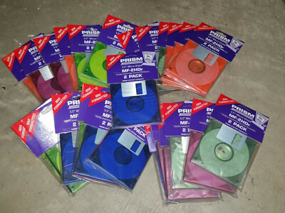 Lot- 25 pkgs PRISM 3.5'' Floppy Disks 2-pack IBM Formatted 50 disks total NOS