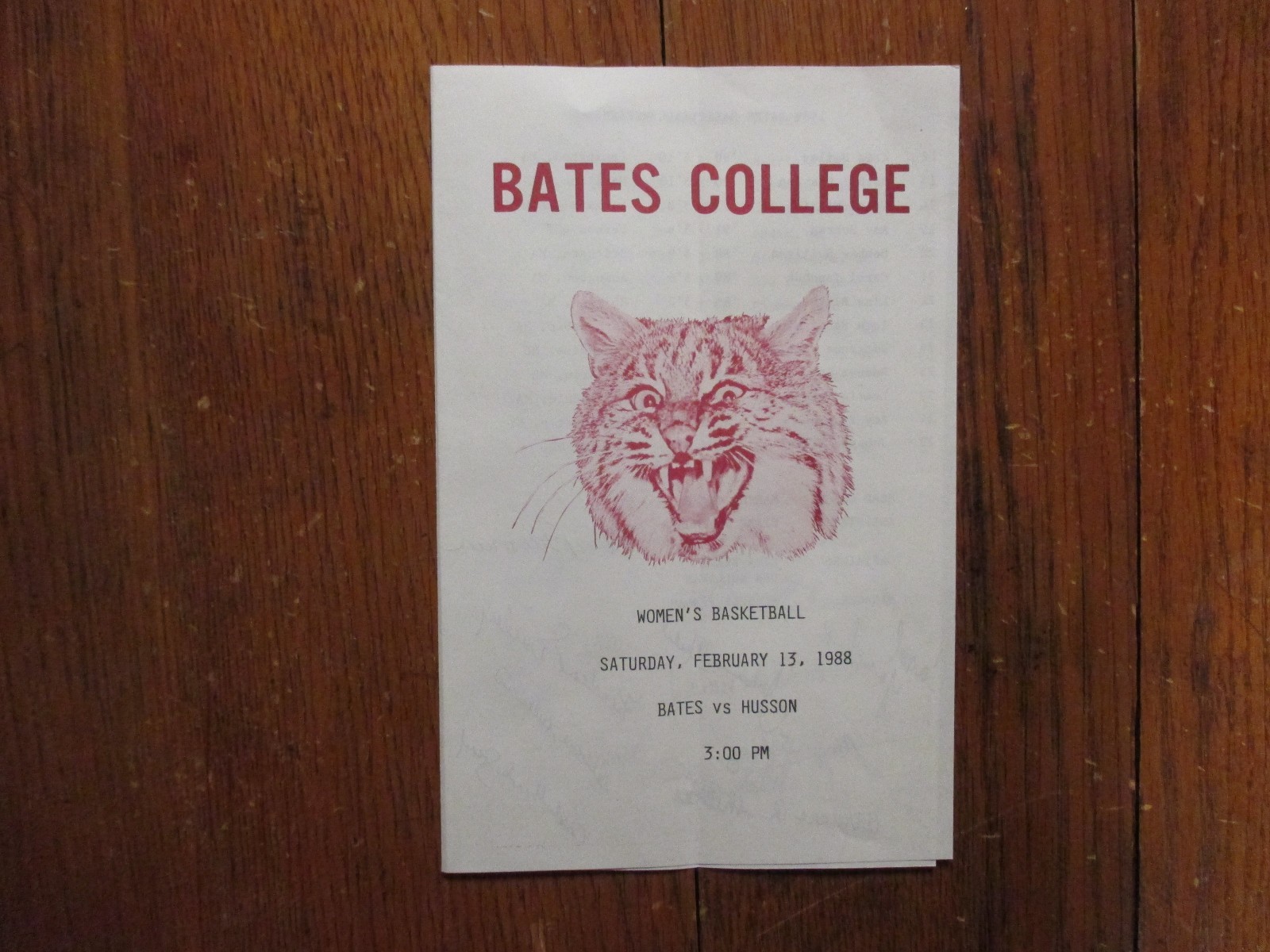 1988 Bates Women Basketball Program(14 Sign/MARSHA GRAEF(Died-'15)/DEB SULLIVAN