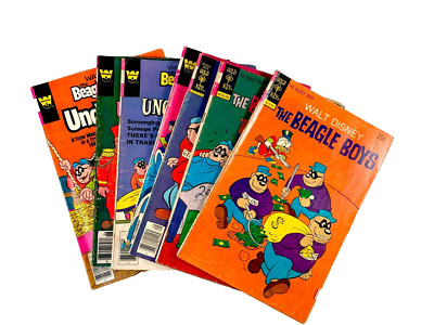 Whitman Beagle Boys  Ungraded Lot (1974-79) #21,34,43,44 + Uncle Scrooge 2,4,5