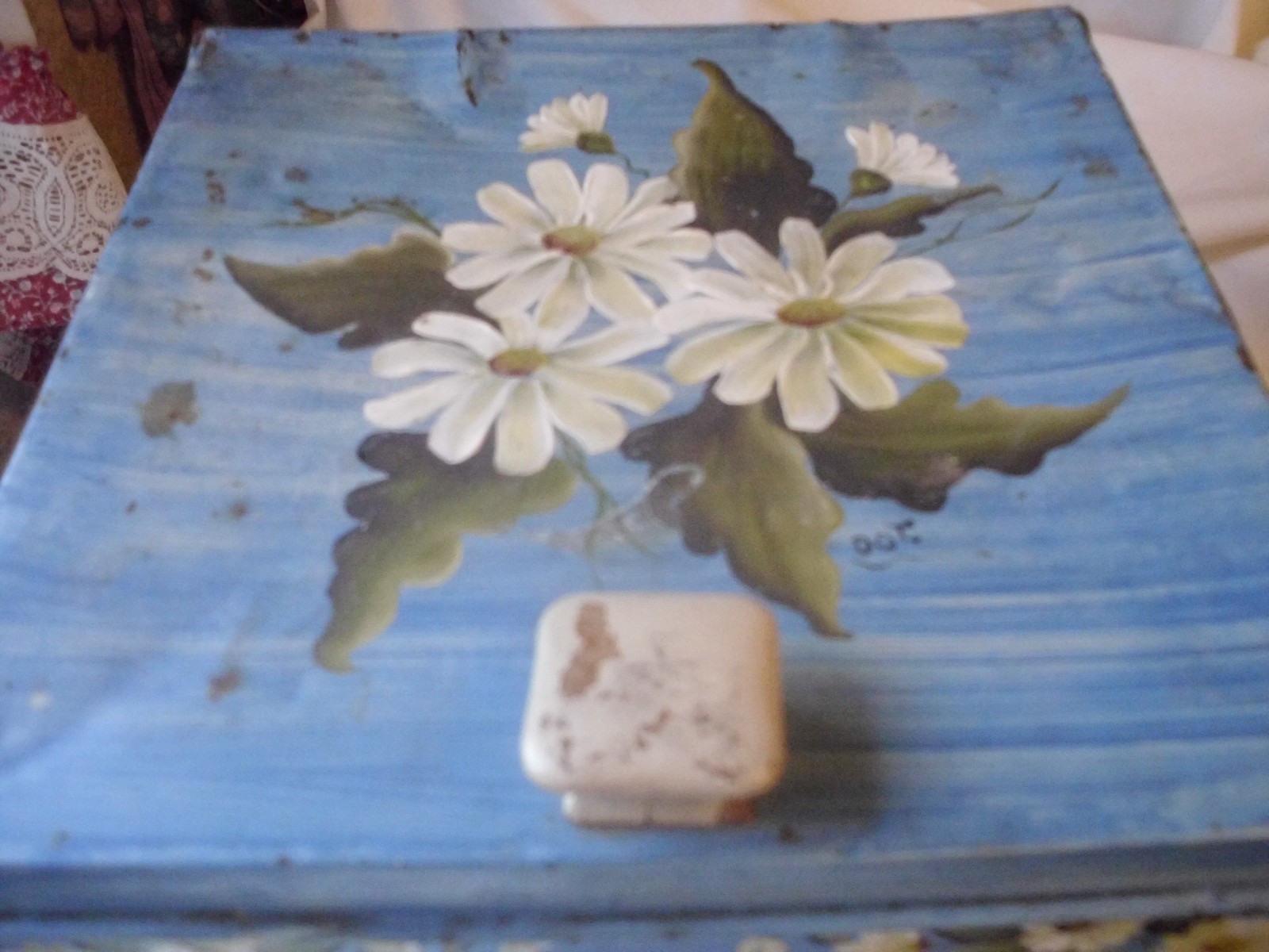 Metal Milk Crate Hand painted