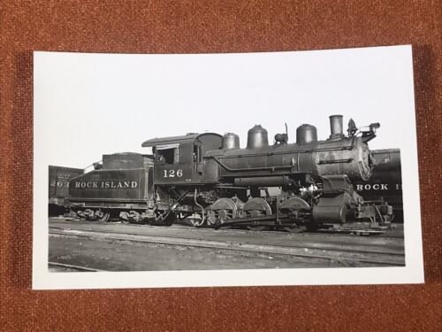 Chicago Rock Island and Pacific Railroad Locomotive No. 126 Antique Photo
