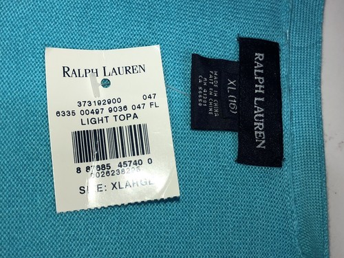 New Ralph Lauren Cardigan Sweater Baby Blue Pony Logo Size Girl's Youth XL (16)