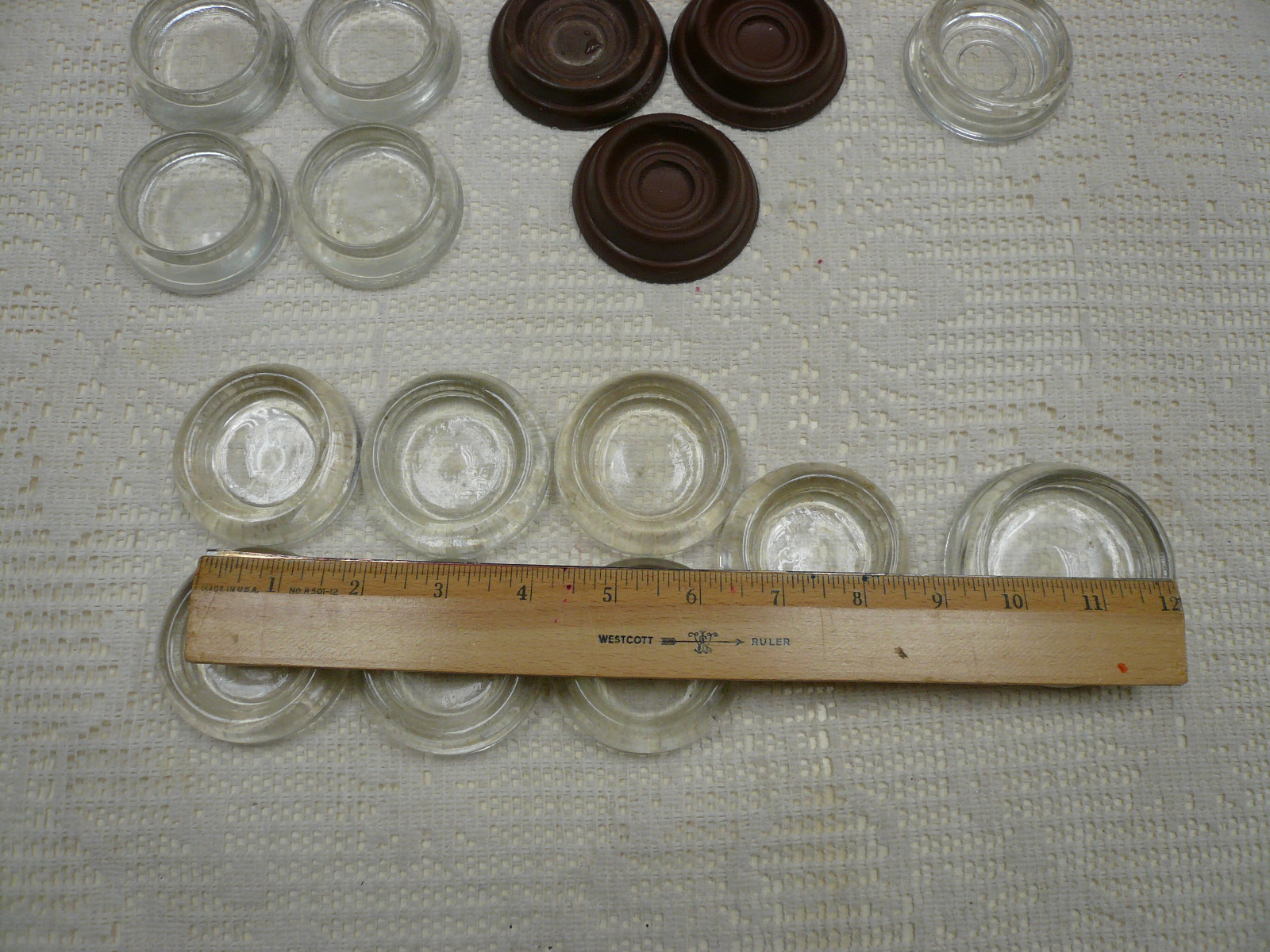 Vtg Lot 28 Furniture Coaster Cup Floor/Scratch Protectors Glass Carpet Rubber