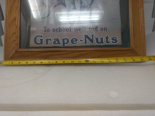 Grape-Nuts Framed Advertising Poster,  To School  Well Fed On