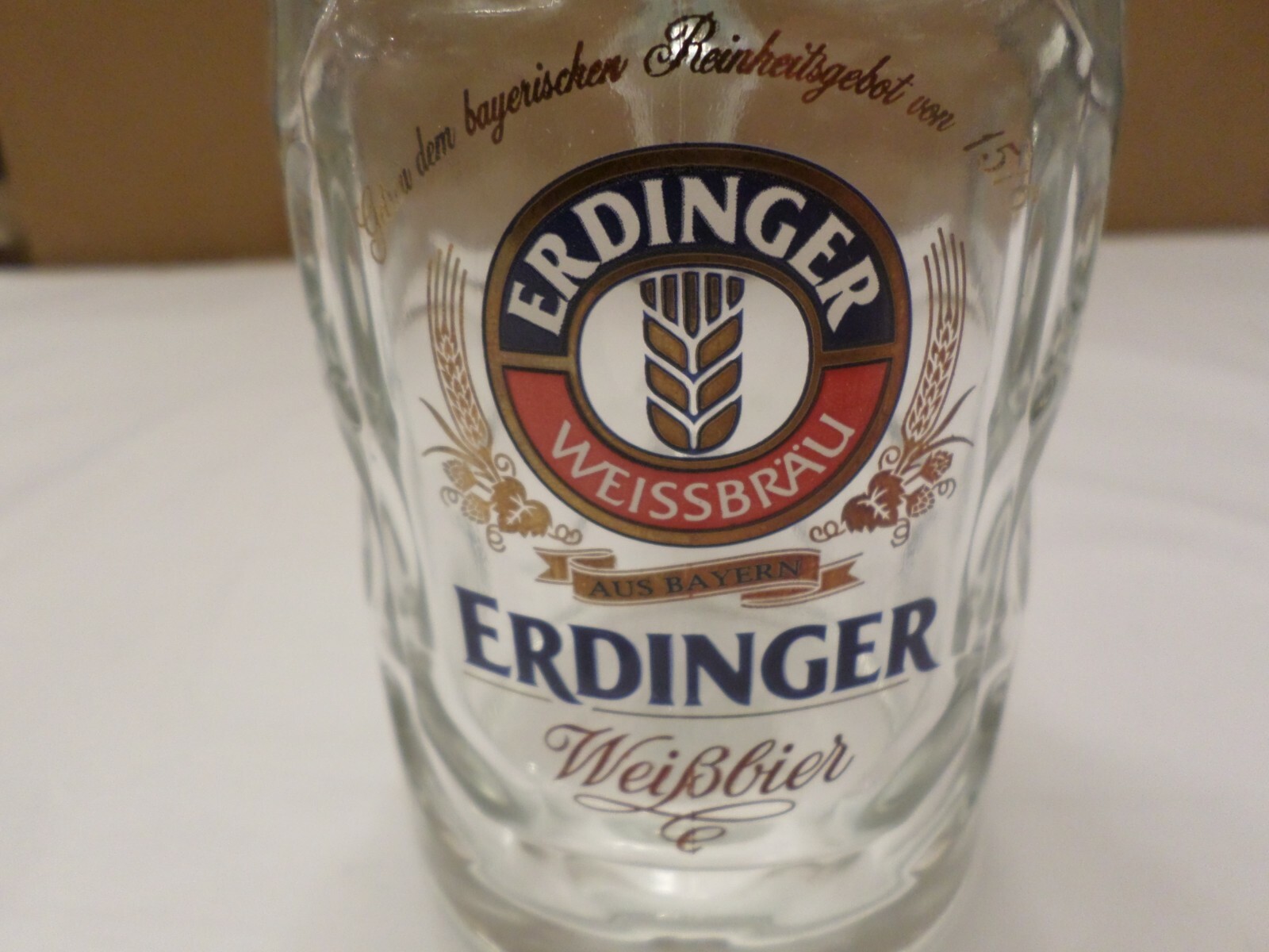 NEW SET OF 2 ERDINGER WEISSBRAU WEISSBIER 0.5L DIMPLED STEINS MUGS