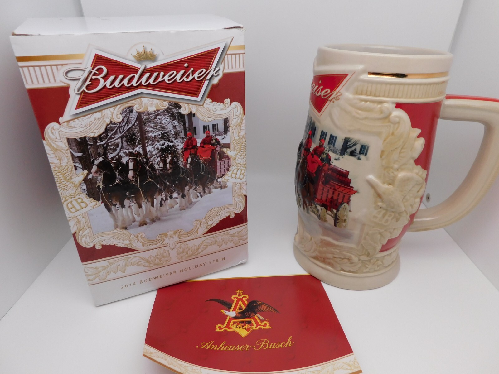 陶芸 2014 BUDWEISER HOLIDAY STEIN 2014 Budweiser Mug Holiday Lane Stein | eBay