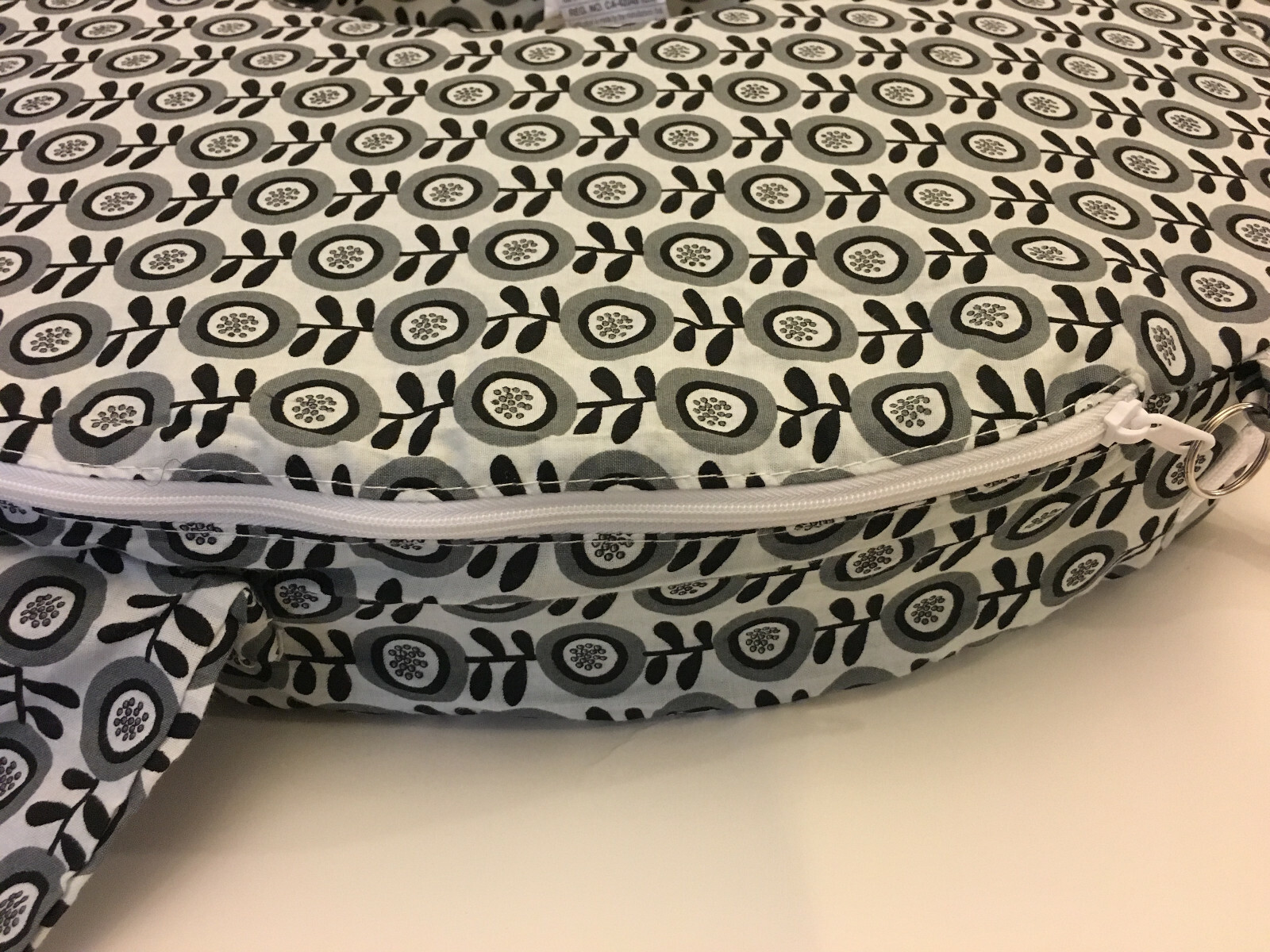 My Brest Friend Midnight Poppy Original Nursing Posture Pillow - Gray/Black