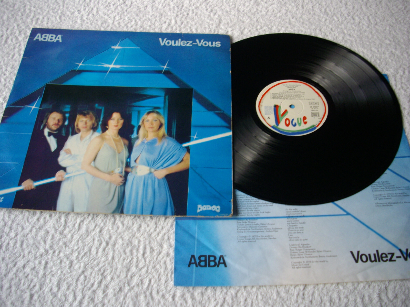 ABBA Voulez-Vous サイン入りLPレコード ABBA - Voulez-Vous , Vogue ‎– LD. 8537 ,LP Album , French