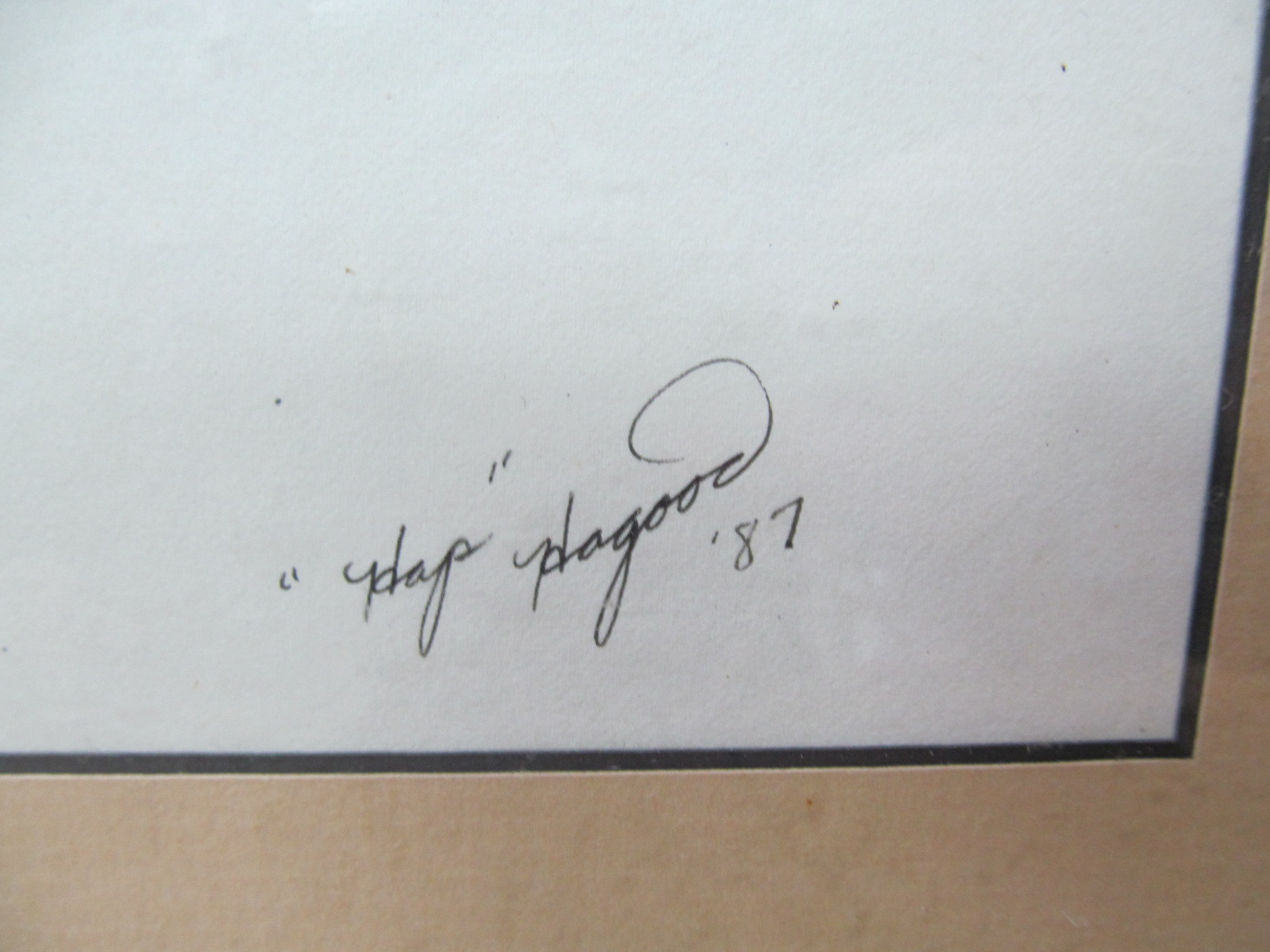 “Elk” Wildlife Artist Talbot Hap Hagood Jr. – Pen + Ink Drawing Framed Original