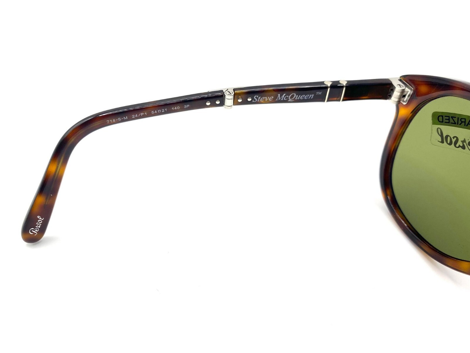 Pre-owned Persol Steve Mcqueen Po714sm Sunglasses 24/p1 Havana/green Polarized Lens 54mm