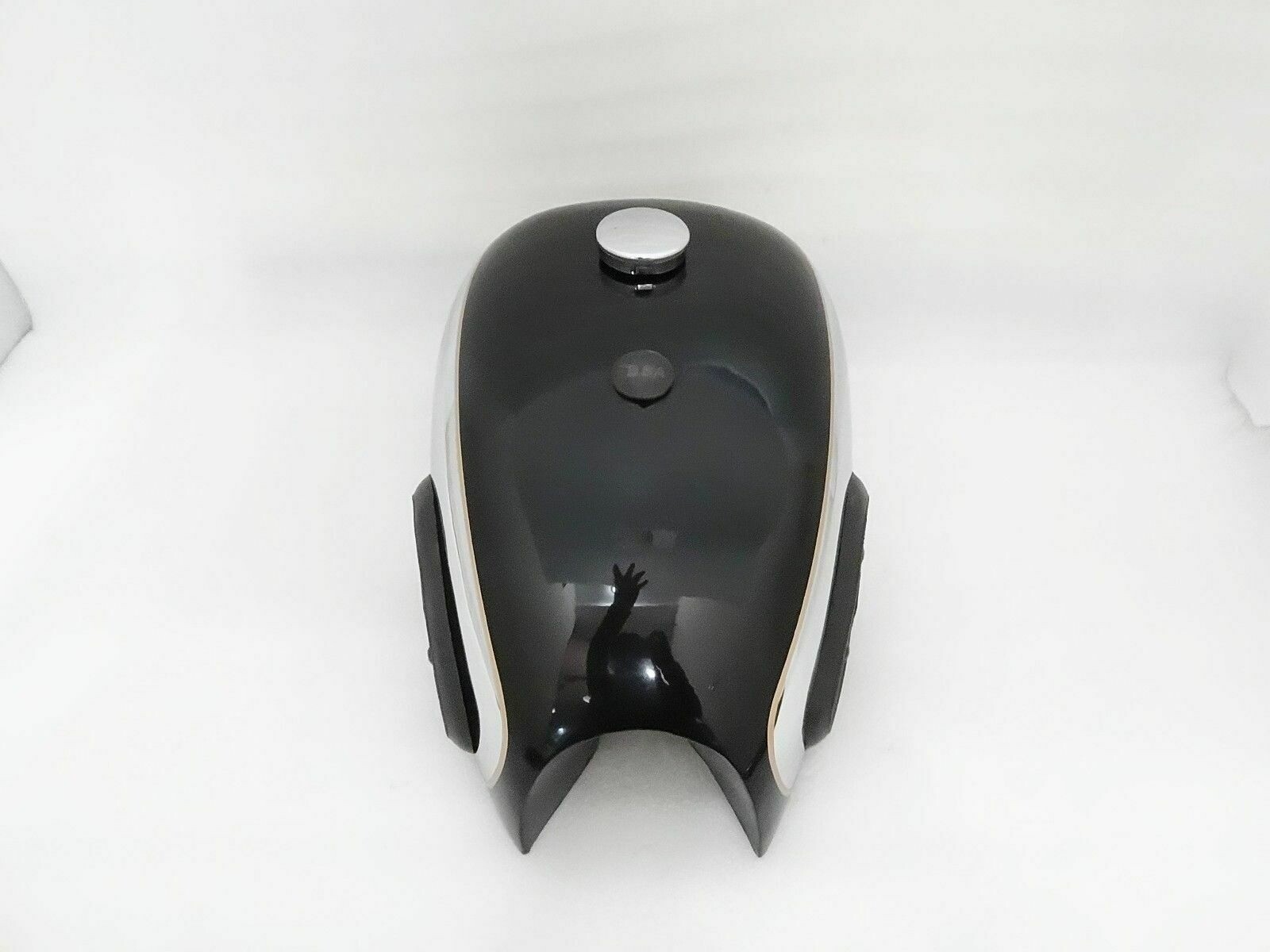 Petrol Tank With Cap & Knee Pad BSA A7 A10 Black Painted Chrome  