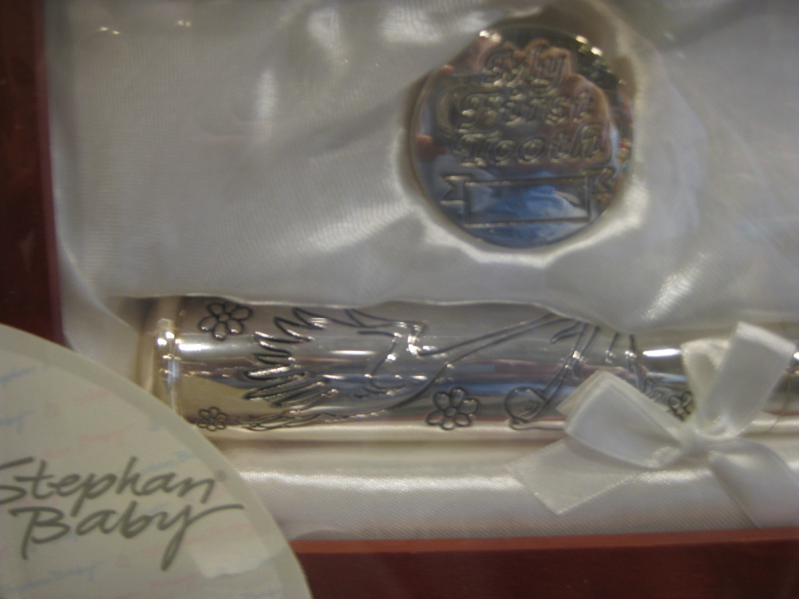 NEW Stephan Baby Silver Keepsake Gift Set First Birth Certificate Tooth & Curl