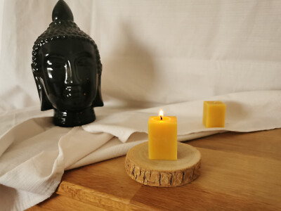Handmade Beeswax candles - 100% natural wax, ''Cuboid'' Style.