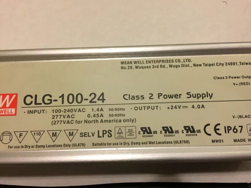 Mean Well CLG-100-24 AC/DC Power Supply Enclosed LED Single Output 24V 4A 96W