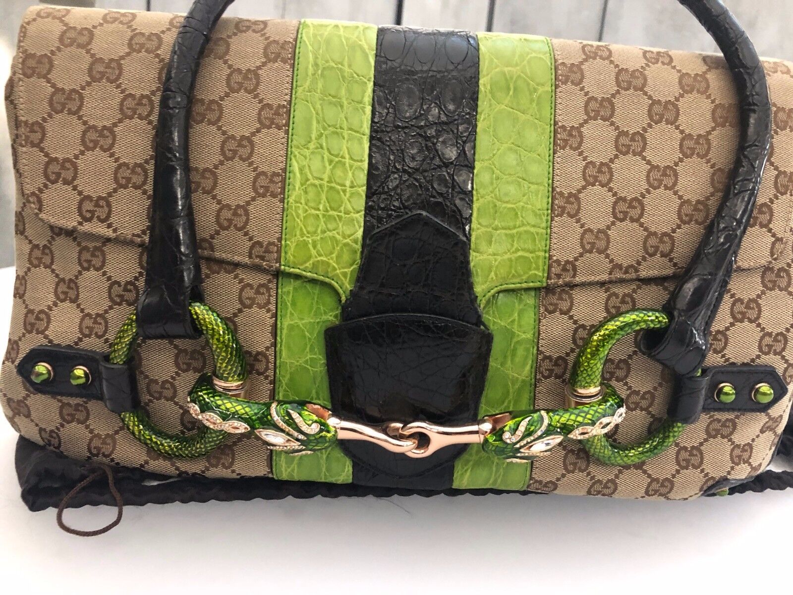 GUCCI Crocodile Web Tom Ford Dragon Tote Bag VERY RARE!!! | eBay GUCCI Crocodile Web Tom Ford Dragon Tote Bag VERY RARE!!! | eBay