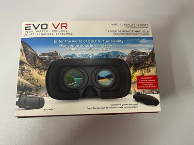 EVO VR - Virtual Reality Headset for All Smartphones - IOS & Android - Blk