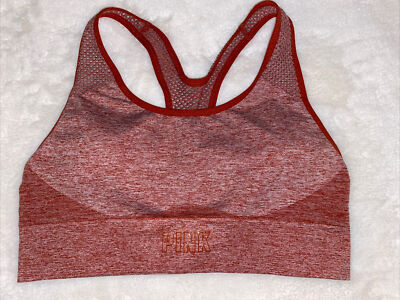 PINK Victoria's Secret Sports Bra Seamless Lightly Lined Racerback Rust Medium M