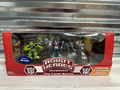 TRANSFORMERS 2007 ROBOT HEROES THE FINAL BATTLE WALMART EXCLUSIVE 5 FIGURE SET