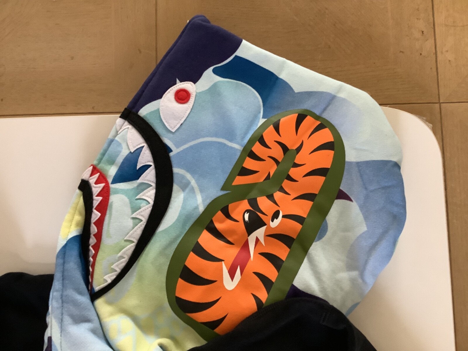 Pre-owned Bape Authentic A Bathing Ape  X Bayc Relaxed Shark Full Zip Hoodie Black M-2xl