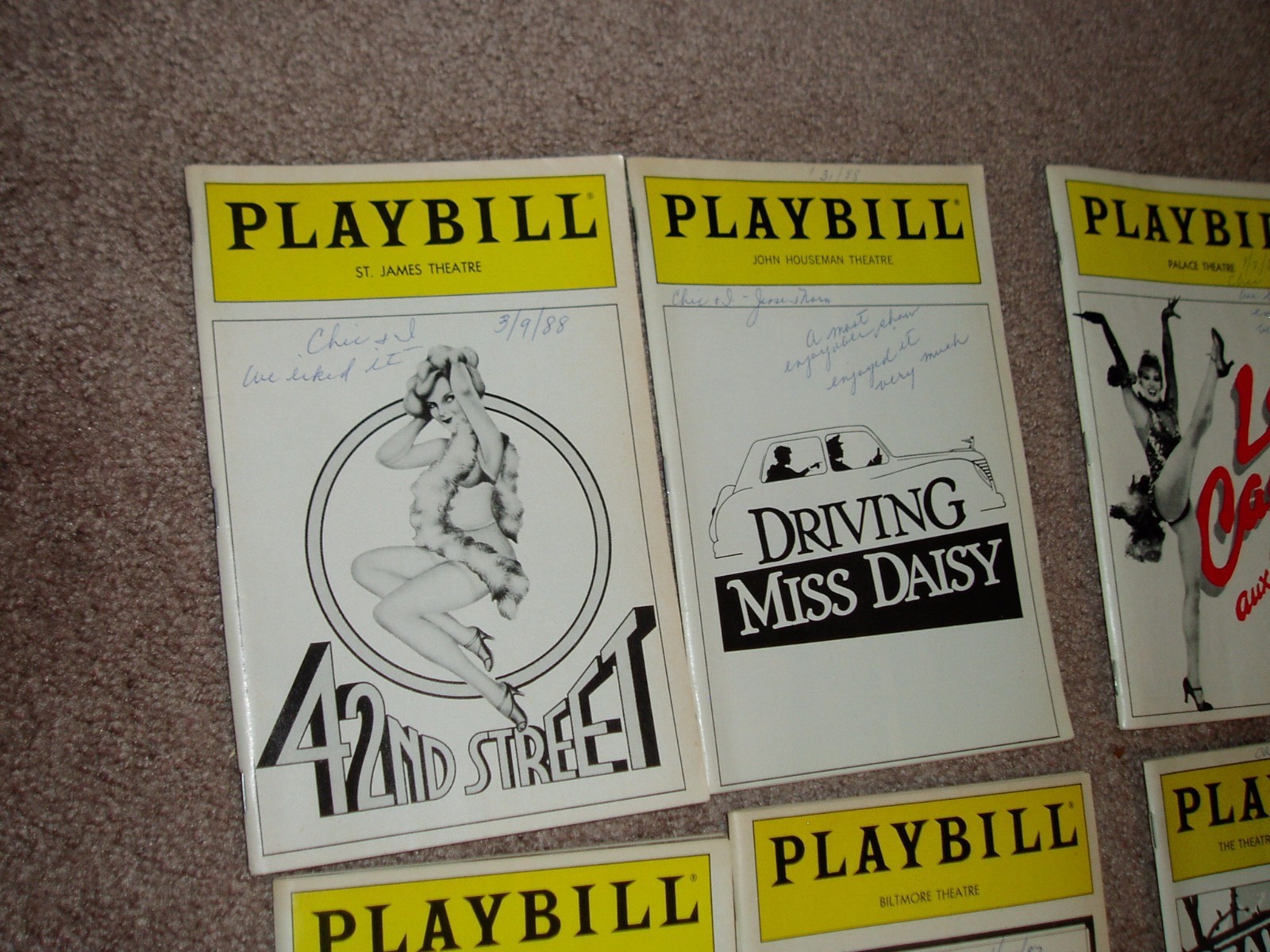 6-LOT PLAYBILLS, Fabulous Advertizing, 42nd Street, Driving Miss Daisy and More