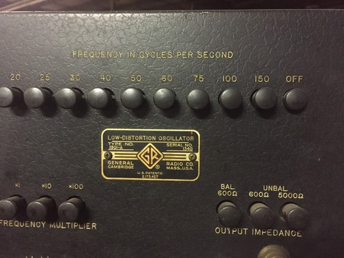 Cool vintage General Radio Tube-type Oscillator Cambridge-era 1301-A