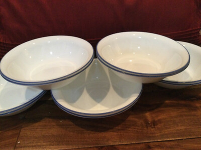 2 Corelle Cereal Small pasta Bowls Vitrelle Blue Rim 7''X1.5'' Royal MANY AVAIL